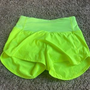 Womens highlight yellow lululemon shorts!!